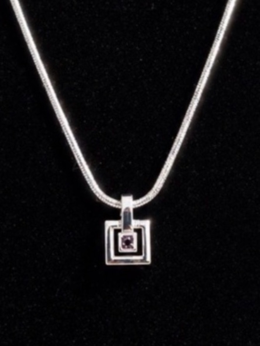 Nina Ricci Paris Silver-Tone Necklace w/ Swarovski Crystal – 16” NWT